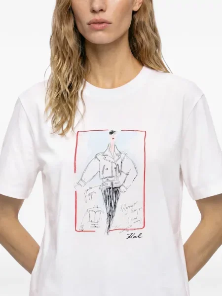 Tricou Karl Lagerfeld cu imagine alb