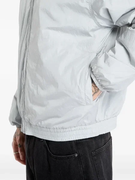 Anorak Adidas din fleece cu dungi mini alb