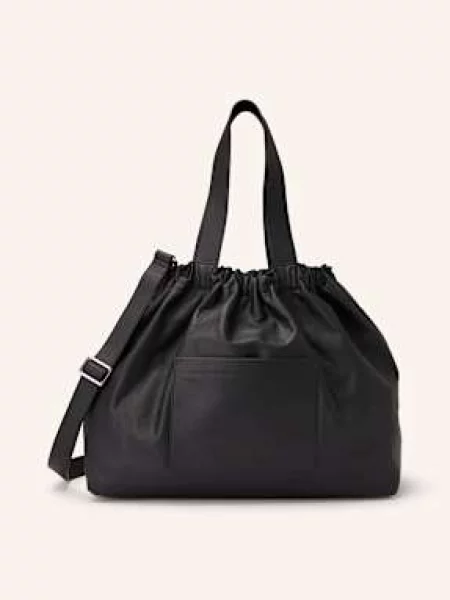 Pikowana torebka skórzana Samsoe Samsoe retro czarna