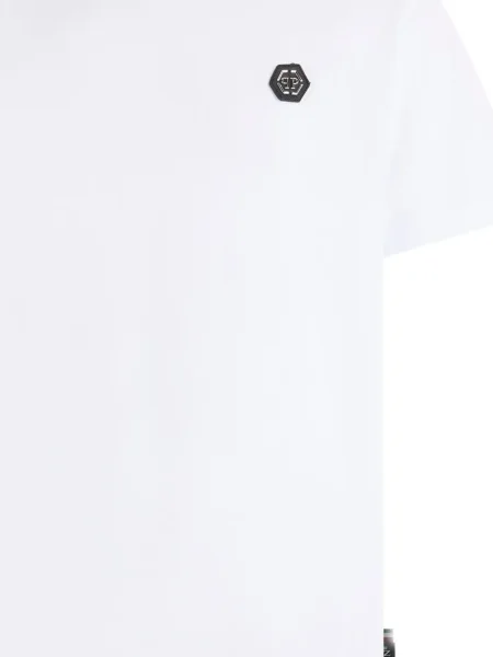Tricou Philipp Plein cu decolteu rotund alb
