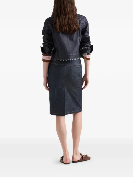 Fustă din denim Prada albastru