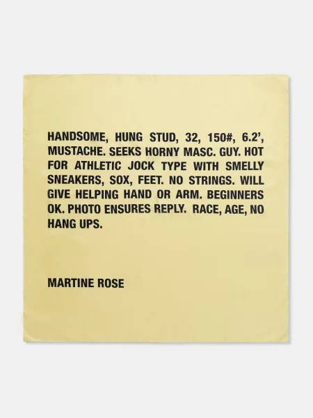 Martine Rose Classified chusta jedwabna żółta
