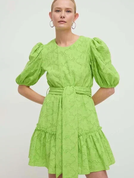 Silvian Heach sukienka mini rozkloszowana zielony
