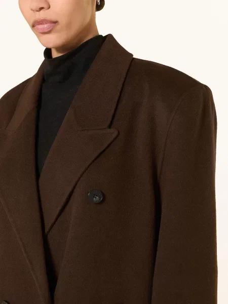 The Frankie Shop Vlněný Kabát Gaia tmavě hnědá