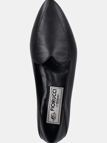 Кожаные мокасины Fiorucci с сердечками черные