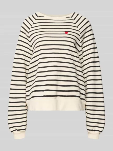 Bluza o kroju oversized z mieszanki bawełny model ‘GRETA’ Pieces czarna