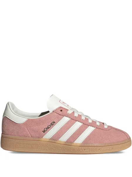 Sneakerși Adidas din piele de căprioară cu dungi roz