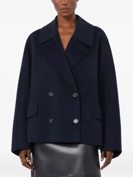 Vlněný dvouřadý kabát 's Max Mara modrý