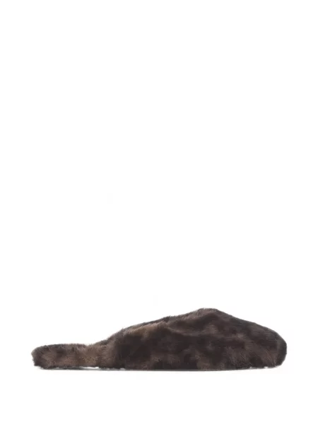 Papuci de casă Apparis cu imagine cu model leopard cu blană maro