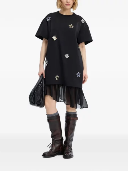 Tricou Munthe cu volane negru