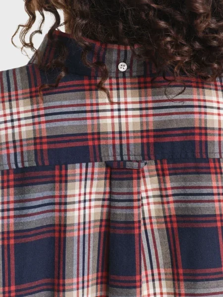 Картата фланелева сорочка Gant синя