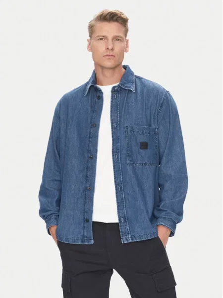 Jeans srajca BOSS modra