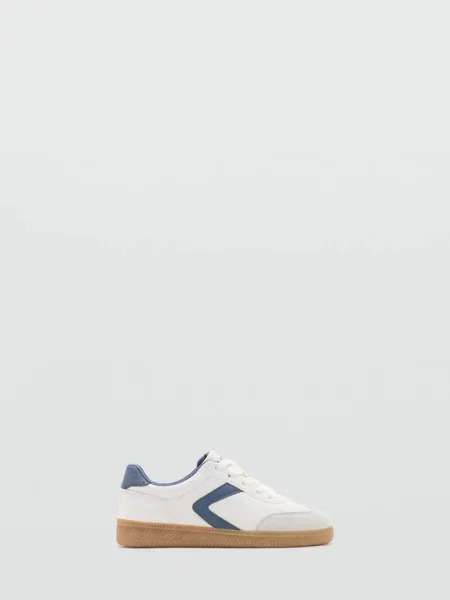 Buty sportowe sznurowane ze wstawkami Dzieci 38 MANGO KIDS biały