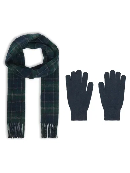 Set fular și mănuși Barbour Bleumarin albastru
