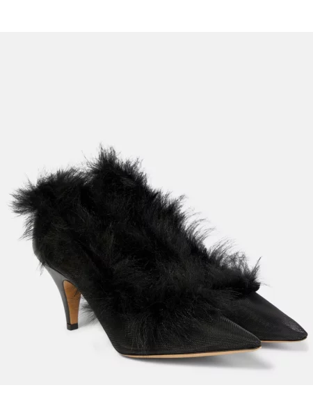 Pantofi cu toc Khaite plasă negru