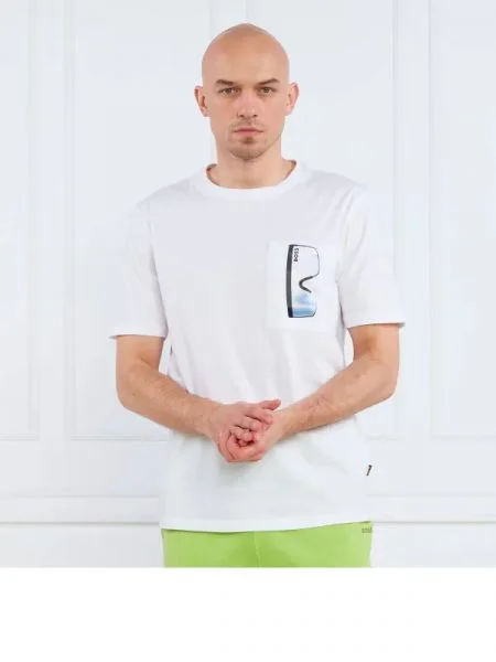 BOSS ORANGE Tricou TeeVibes | Relaxed fit alb