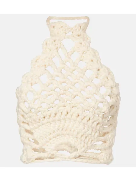 Top Magda Butrym z dekoltem halter biały