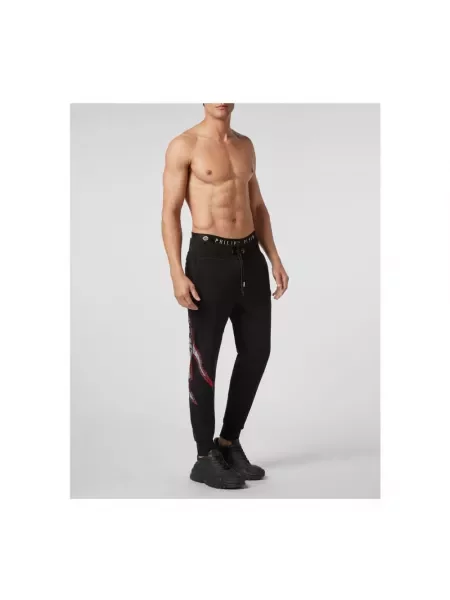 Spodnie Philipp Plein z logo czarne