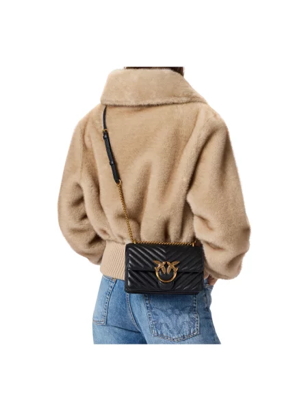 Geanta crossbody Pinko din piele negru