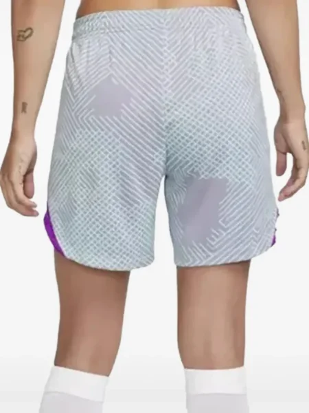 Pantaloni scurți Nike alergare cu talie înaltă în carouri albastru