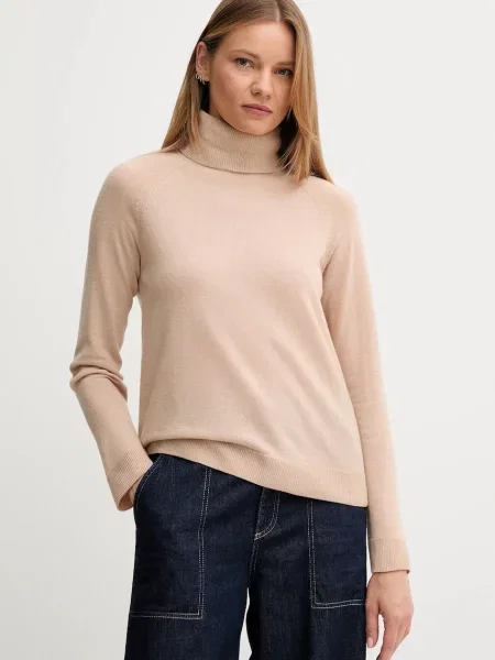 United Colors of Benetton Sveter s prímesou vlny béžová