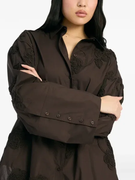 Cămașă Rotate Birger Christensen cu model floral maro
