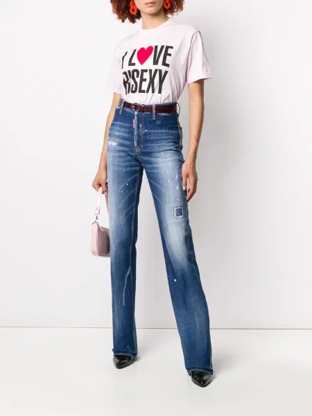 Tricou Dsquared2 cu imagine roz