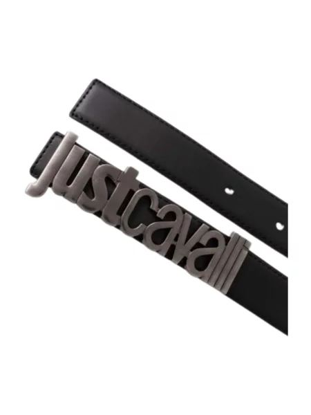 Pasek Just Cavalli z logo czarny