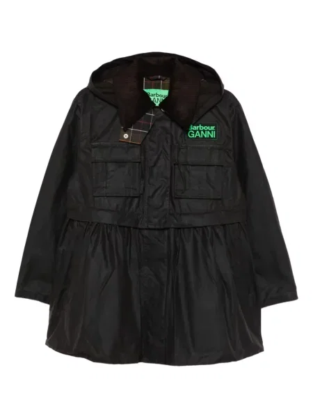 Cu peplum palton Barbour maro