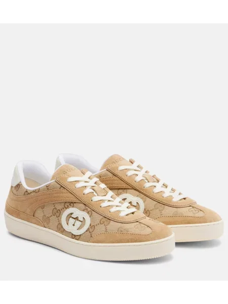 Semišové tenisky Gucci béžové
