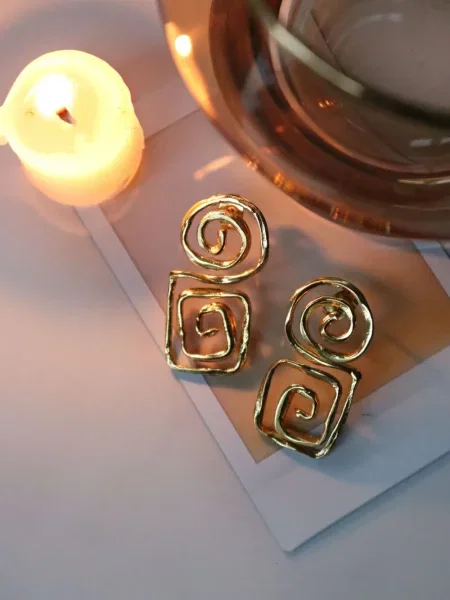 Cercei Ottoman Hands cu imprimeu geometric