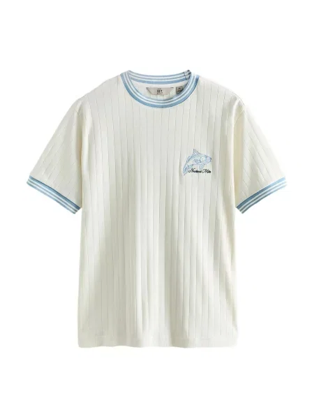 Next Tričko Ringer světlemodrá bílá