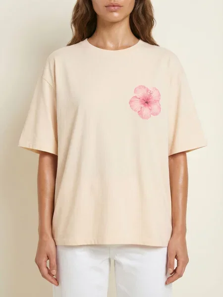 Футболка з квітковим візерунком пшеничний