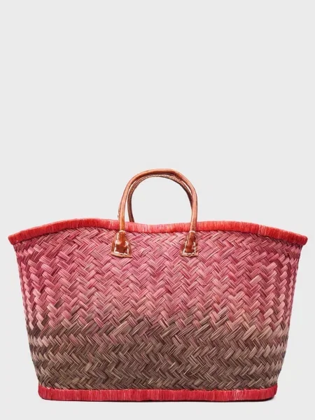 Le Comptoir de la plage Aravola Пляжна сумка Червоний Солома сіра