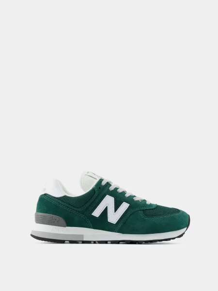 Кожаные повседневные кроссовки New Balance 574 зеленые
