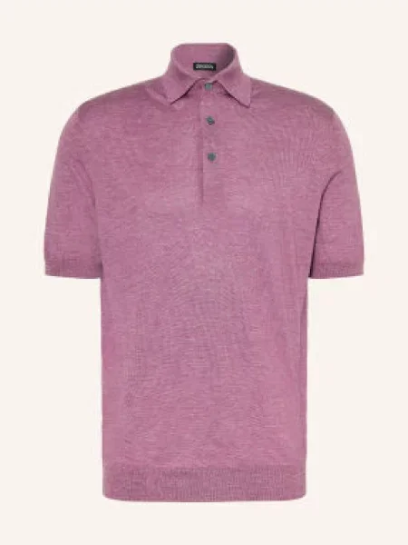 Zegna Koszulka Polo Z Dzianiny I Kaszmirem rosa