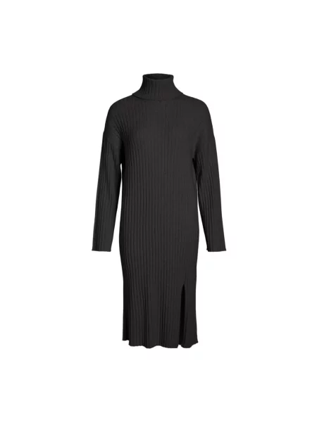 Sukienka midi Vila z długim rękawem do kolan czarna