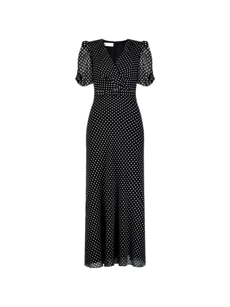 Rochie midi Adamaris cu buline plic negru