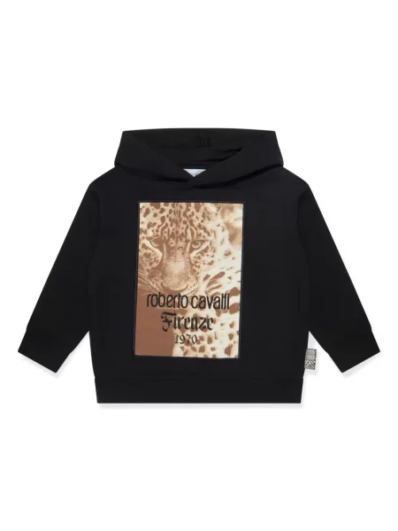 Bluza z kapturem dziecięca Roberto Cavalli czarna