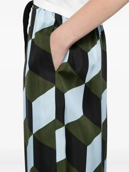Pantaloni Cynthia Rowley cu imagine cu imprimeu geometric albastru