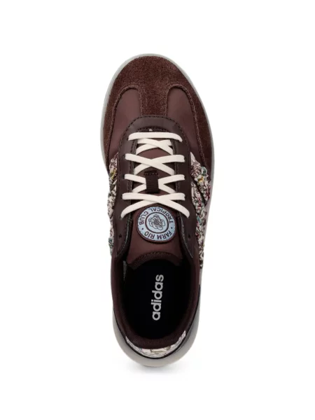 Top Adidas din piele de căprioară cu broderie cu glugă maro