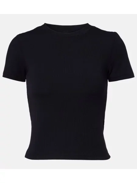 Tricou The Upside tricotate cu nervuri negru