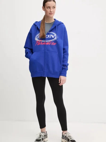 Under Armour bluza Project Rock z kapturem z nadrukiem niebieski