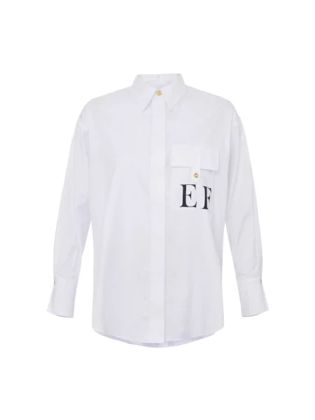 Koszula Elisabetta Franchi w paski popelinowa biała