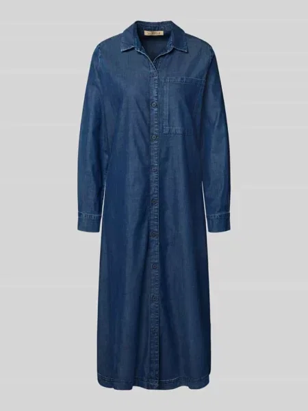 Sukienka jeansowa z kieszenią na piersi Smith And Soul niebieska