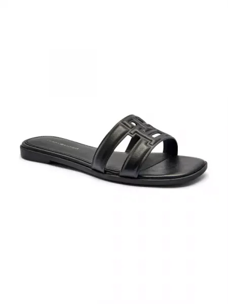 Tommy Hilfiger De piele șlapi negru
