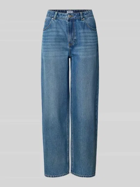 Jeansy o kroju straight fit z czystej bawełny ekologicznej z 5 Jake*s Casual niebieskie