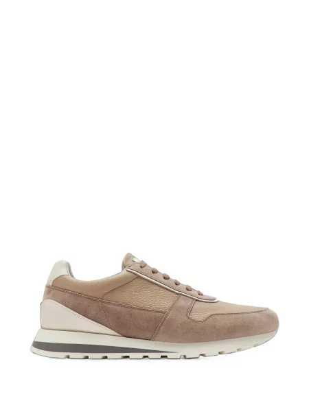 Sneakerși Brunello Cucinelli din piele de căprioară bej