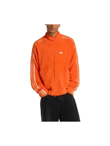 Moherowa kurtka Adidas klasyczna do biegania pomarańczowa