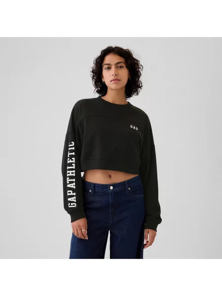 Mikina GAP Crop Sweatshirt True Black M černá
